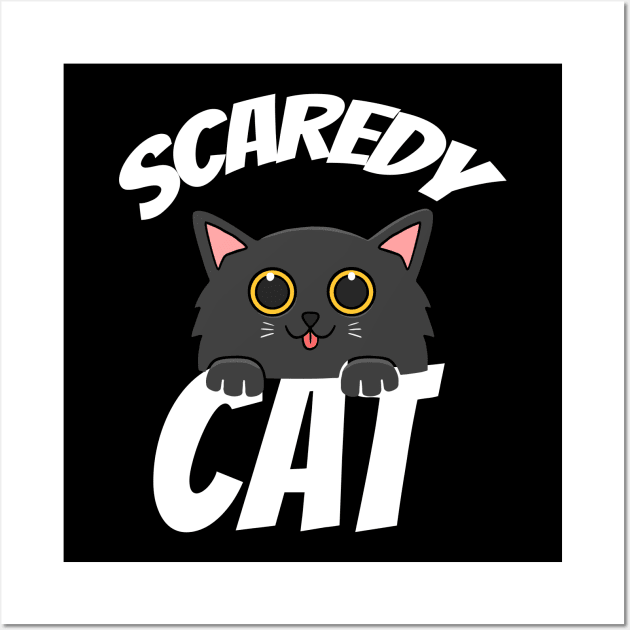 SCAREDY CAT PUMPKIN HALLOWEEN Wall Art by Dieowl